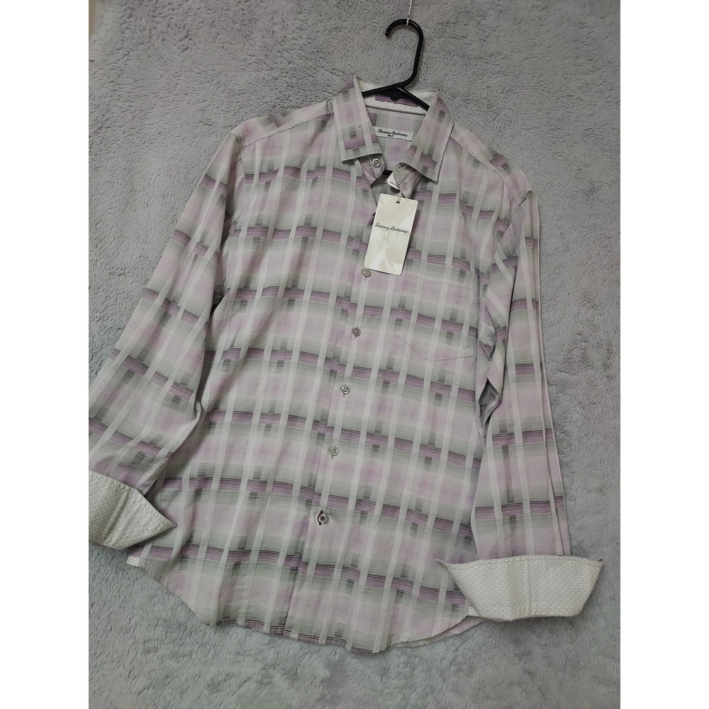 NEW Tommy Bahama Shirt Men Small Matteo Mirage Silk Blend Sea Thistle Purple NWT